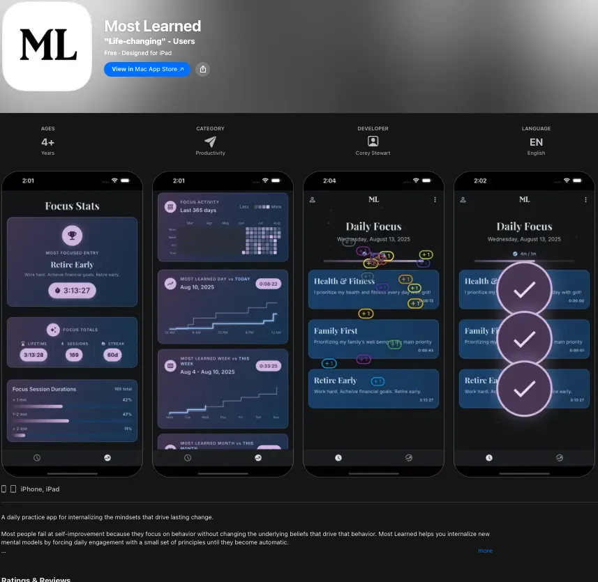 Most Learned on the App Store